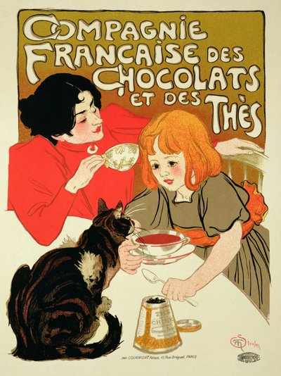 Poster Advertising the French Company of Chocolate and Tea by Théophile Alexandre Steinlen